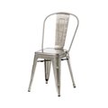 Max Max MO-101-BGN1 Oscar  Steel Powder Coated Stackable Armless Chair - Gun Metal MO-101-BGN1-WEB1